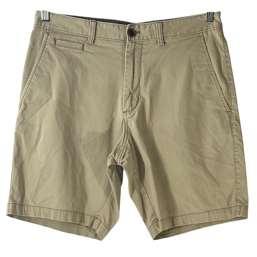 Nordstrom Men's Shop Tan Chino Shorts Cotton Stretch Size 32